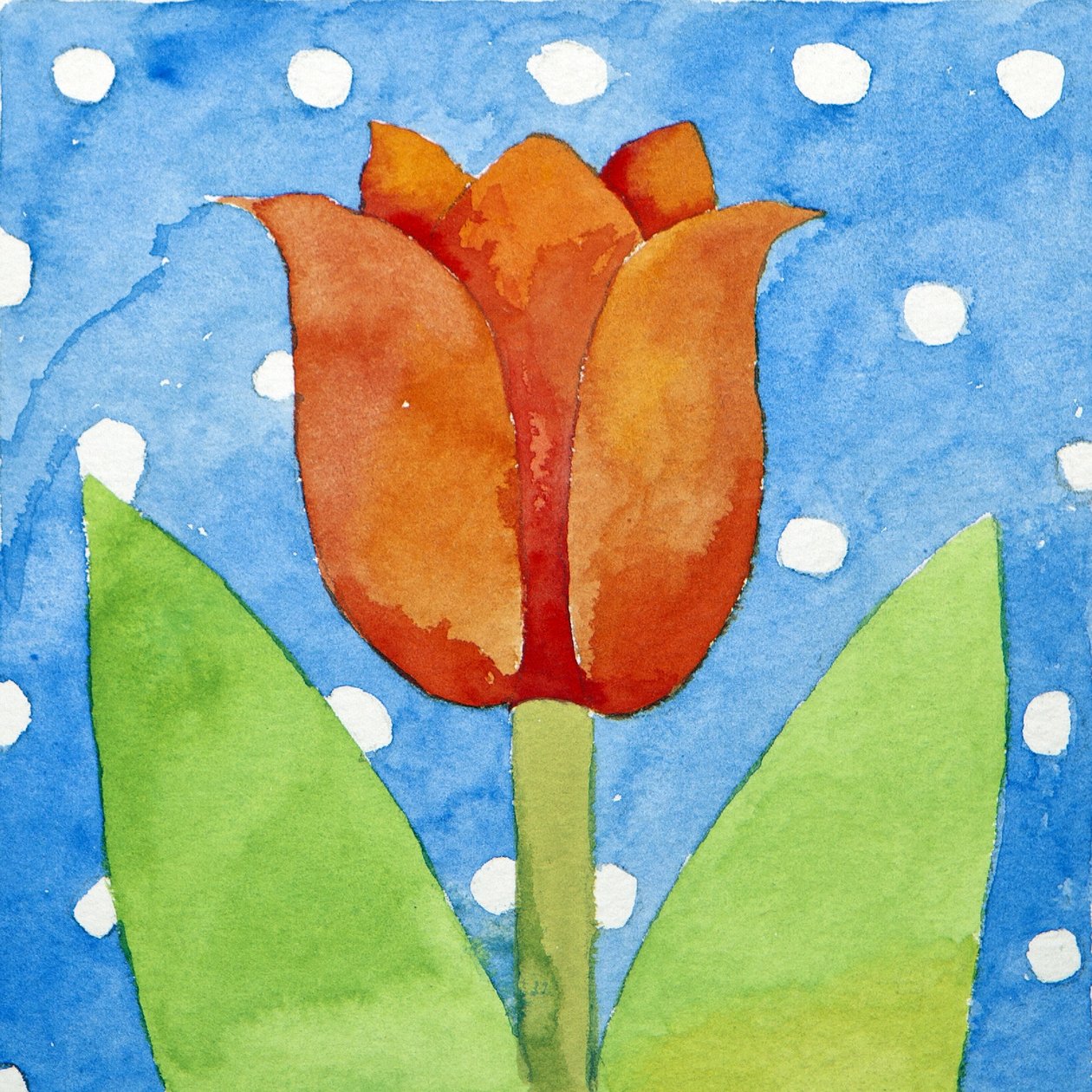Tulip blue white spot background, 2013 by Jennifer Abbott