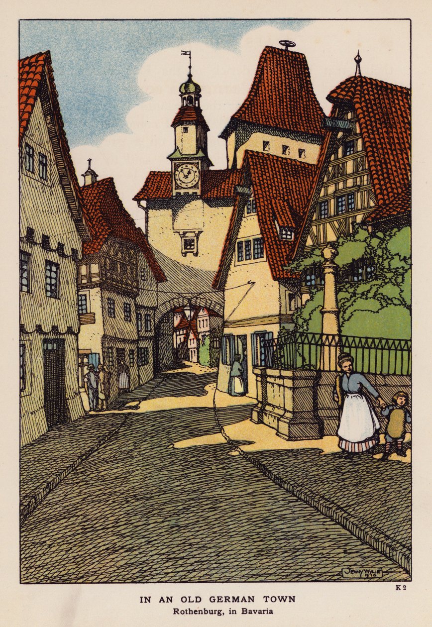 In an old German Town, Rothenburg, in Bavaria by Jenny Wylie
