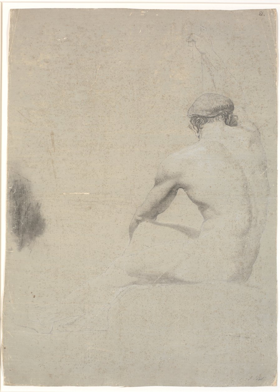 Model Sitting, Seen from the Back, Not Fully Drawn by Jens Juel