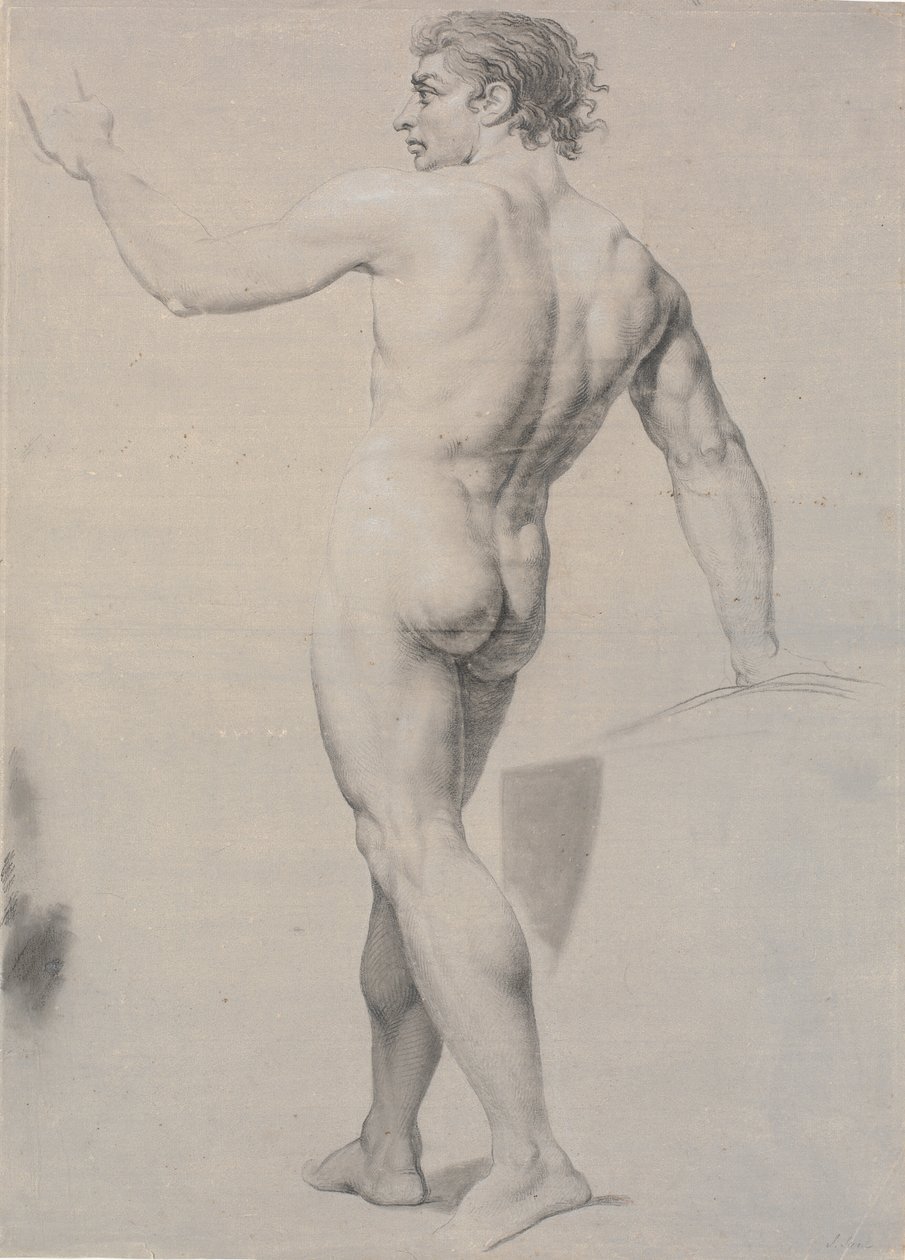 Model Standing, Seen from the Back, Left Arm Raised by Jens Juel