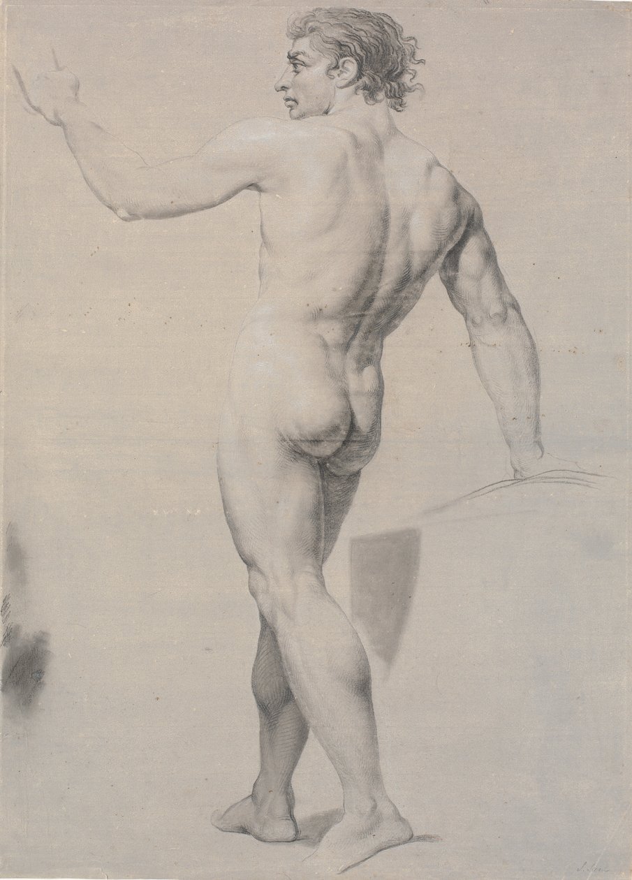 Model Standing, Seen from the Back, Left Arm Raised by Jens Juel