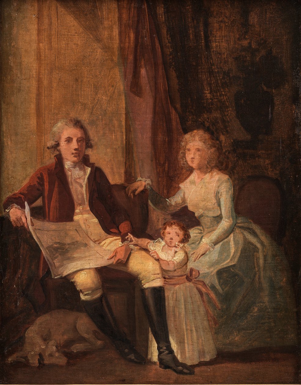 Peder Anker with Wife and Daughter by Jens Juel