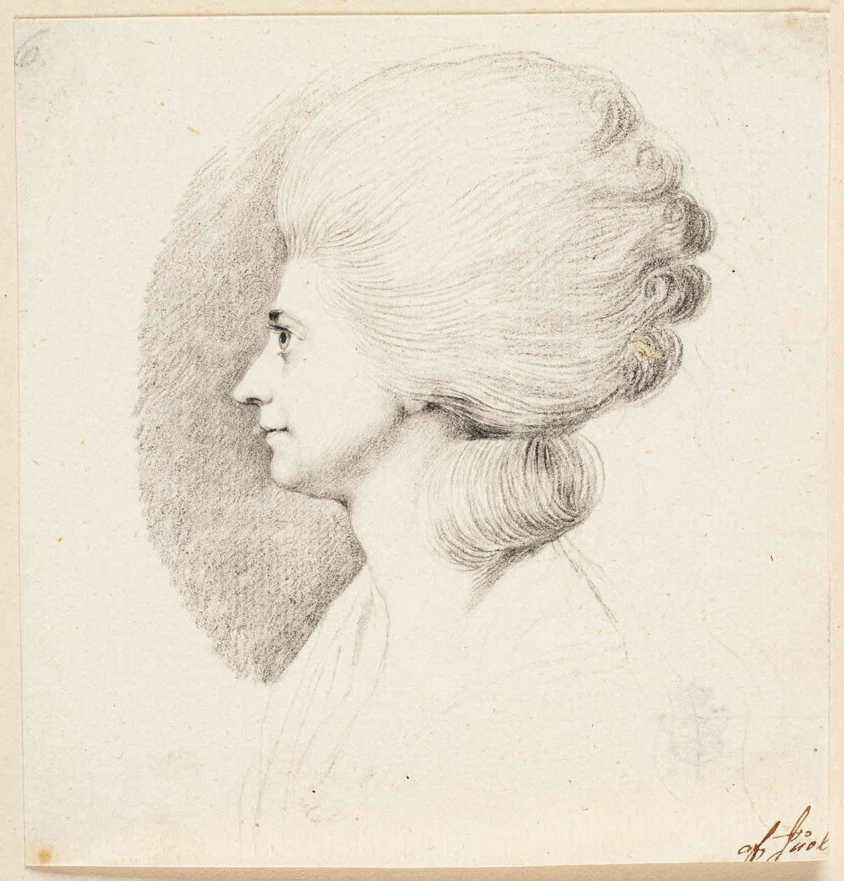The Actress Mme. Frydendahl, Born Møller. Profile to the Left by Jens Juel