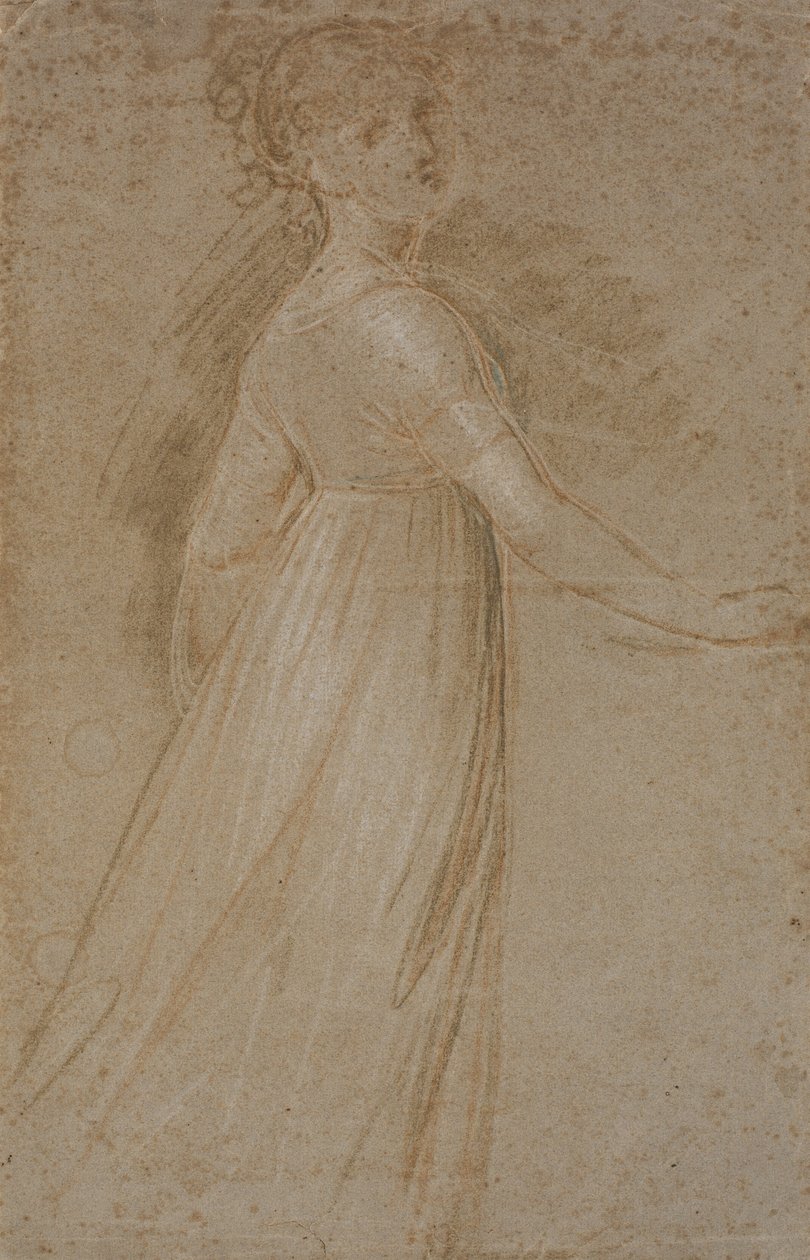 Study of a Young Girl, Half from the Back, with Right Arm Outstretched by Jens Juel