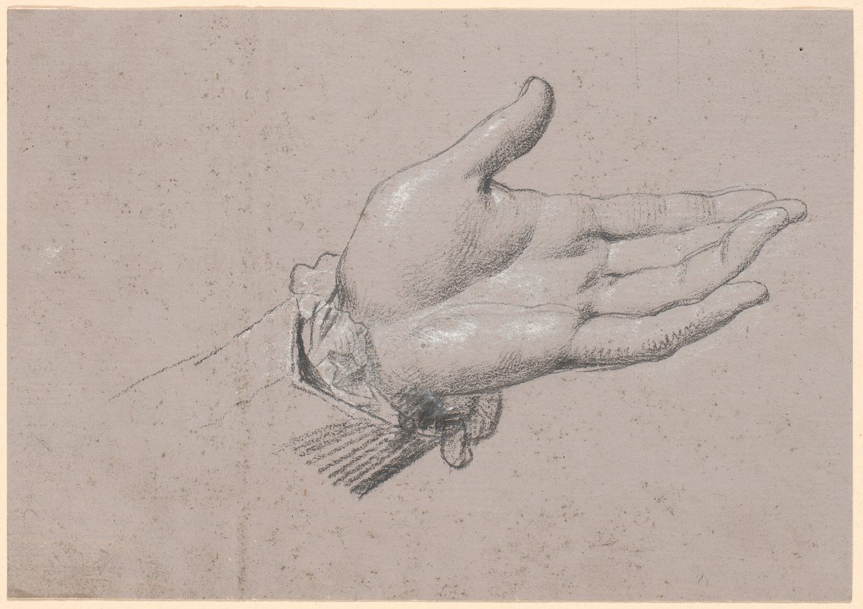 Study of a Left Hand, Used in the Full-Length Portrait of Frederick VI as Crown Prince from 1786 at Amalienborg by Jens Juel