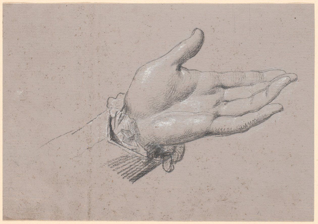 Study of a Left Hand, Used in the Full-Length Portrait of Frederick VI as Crown Prince from 1786 at Amalienborg by Jens Juel