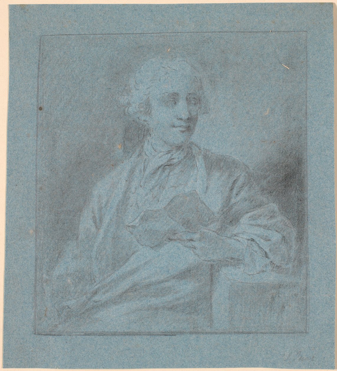Study for a Portrait of a Seated Young Man Holding a Piece of Paper, Half-Figure Facing Forward by Jens Juel