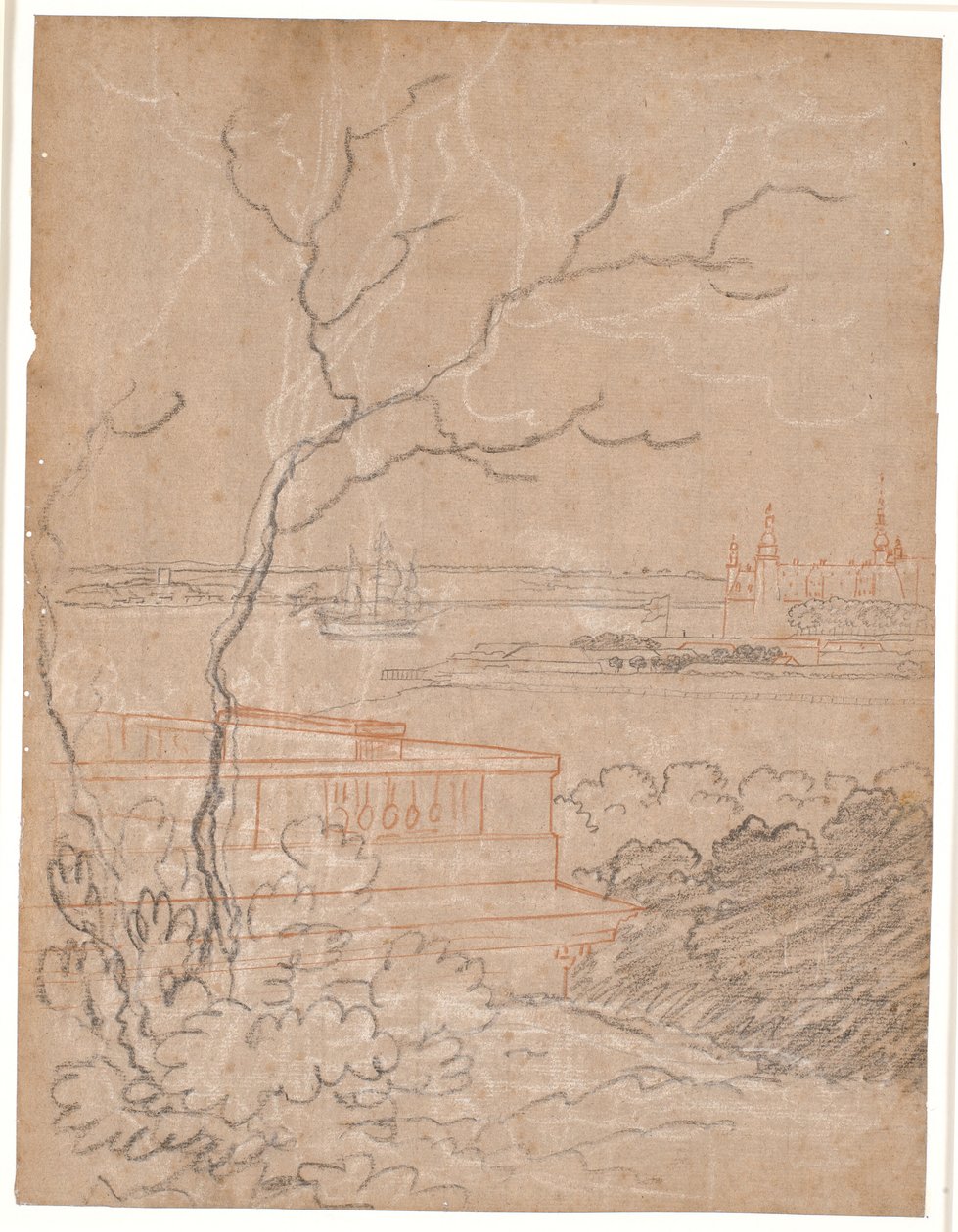 View from Marienlyst over Kronborg by Jens Juel