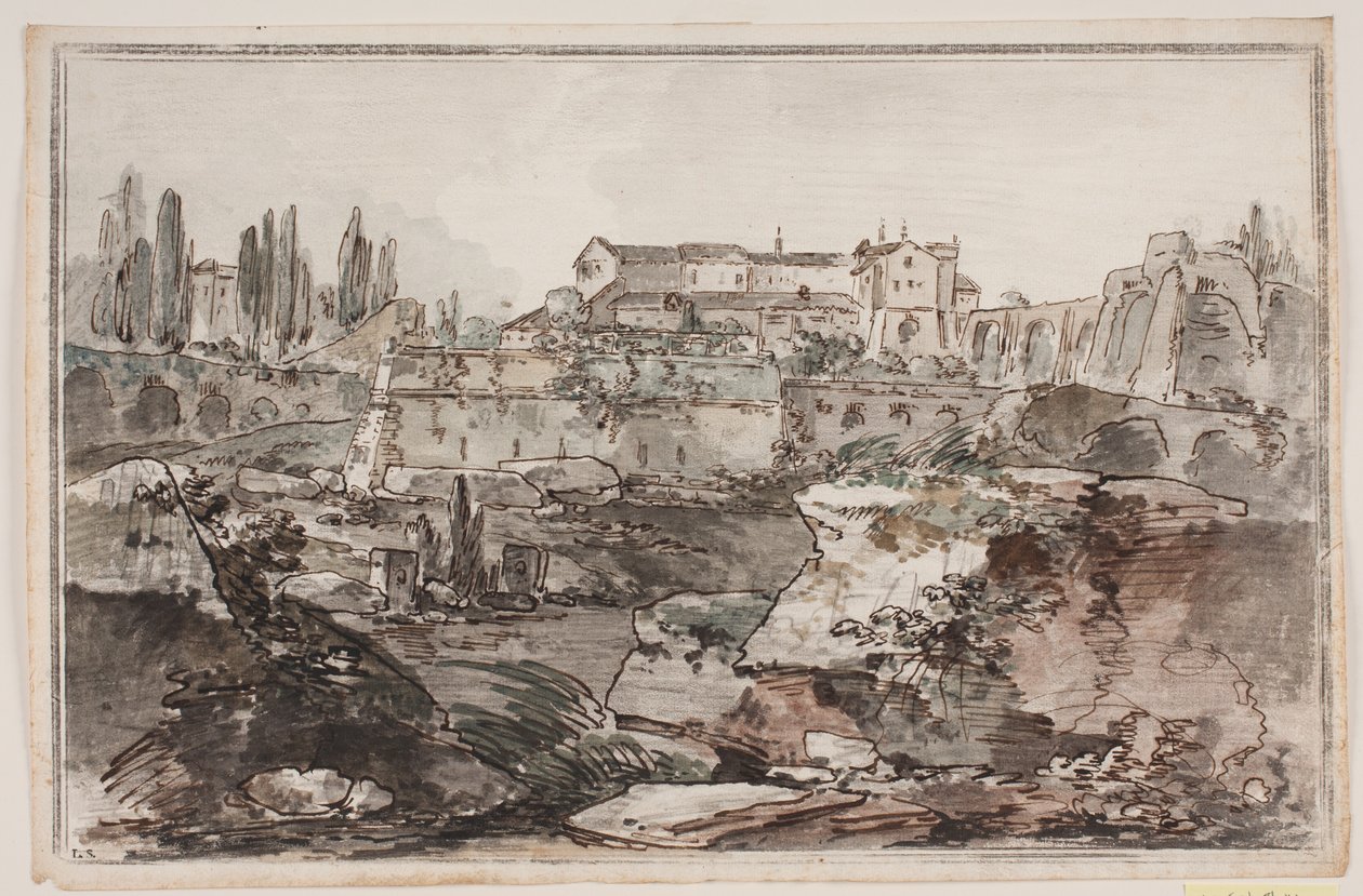Prospect with Fortress (?), Ruins, Cliffs and Water by Jens Petersen Lund