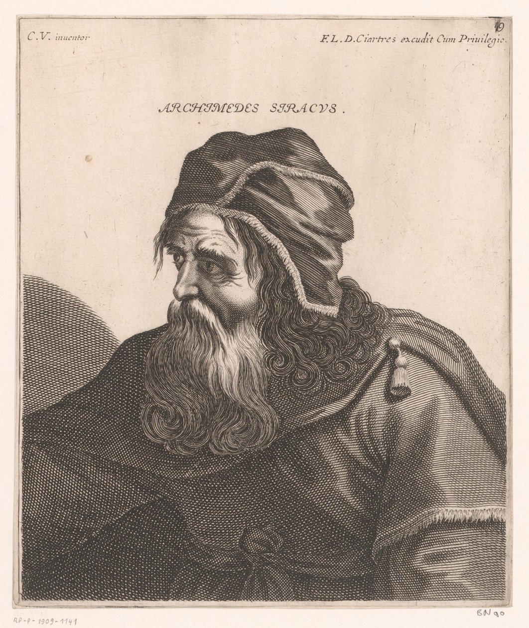 Portrait of Archimedes by Jerôme David (attributed to)