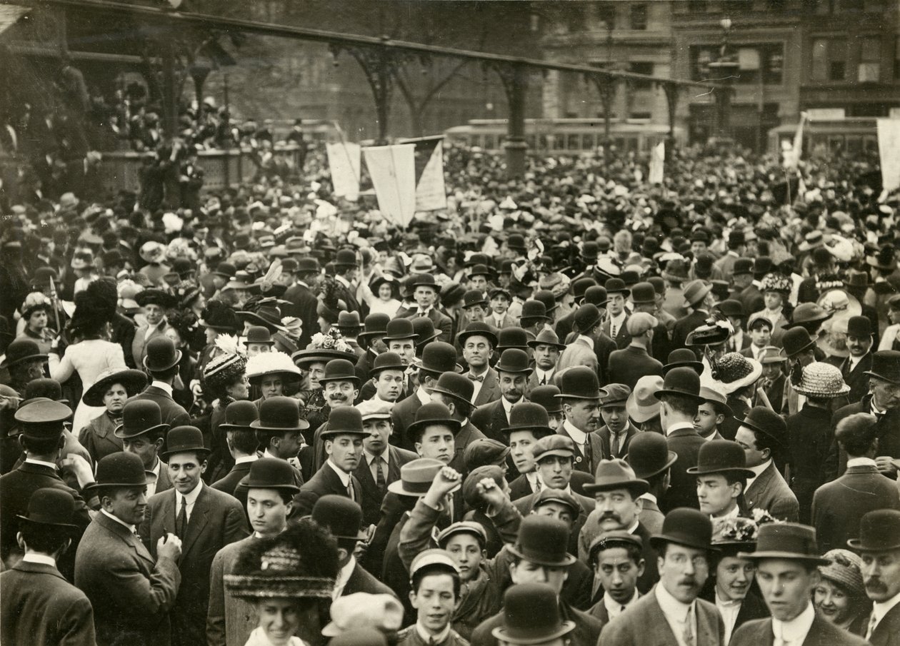 Crowd in Union Square at Suffrage Meeting by Jessie Tarbox Beals