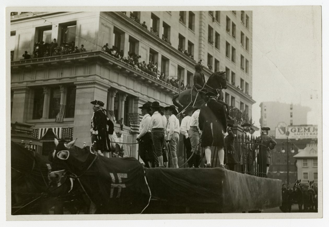 Historical Parade Float #31, Destruction of Statue of George III by Jessie Tarbox Beals