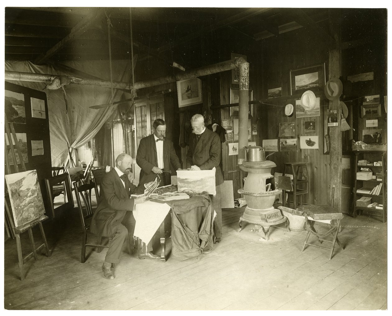 Left to right: Cullen Yates - obscured - Walter Dean by Jessie Tarbox Beals