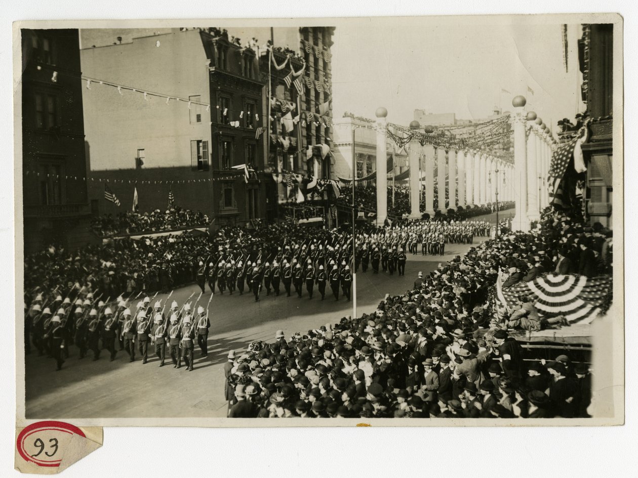 Military Parade at Court of Honor Marines, Great Britain by Jessie Tarbox Beals
