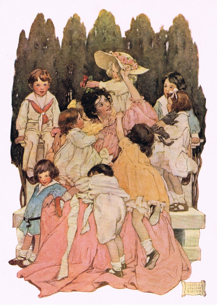 Mother and children, from 