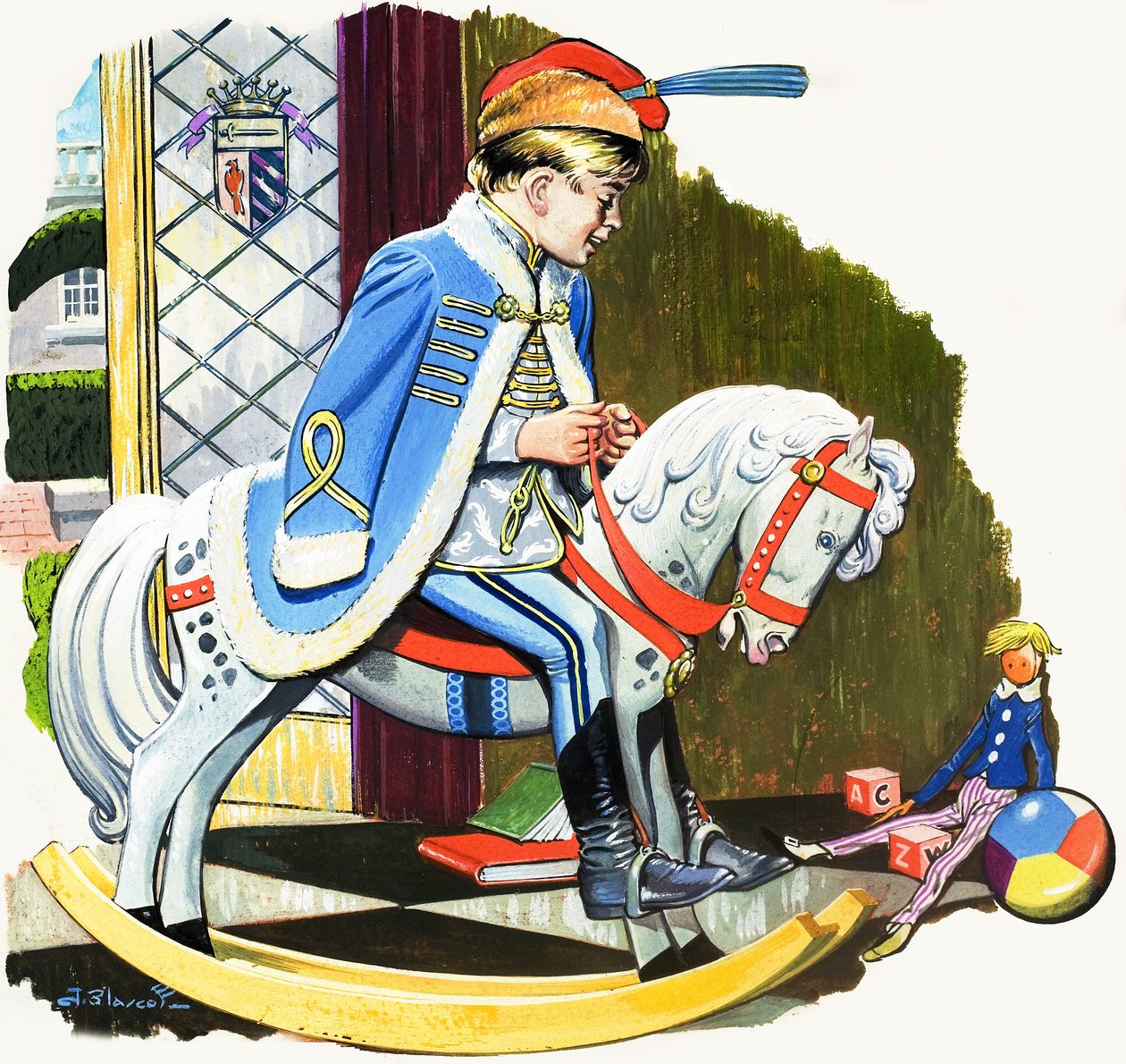 Boy on Rocking Horse by Jesus Blasco