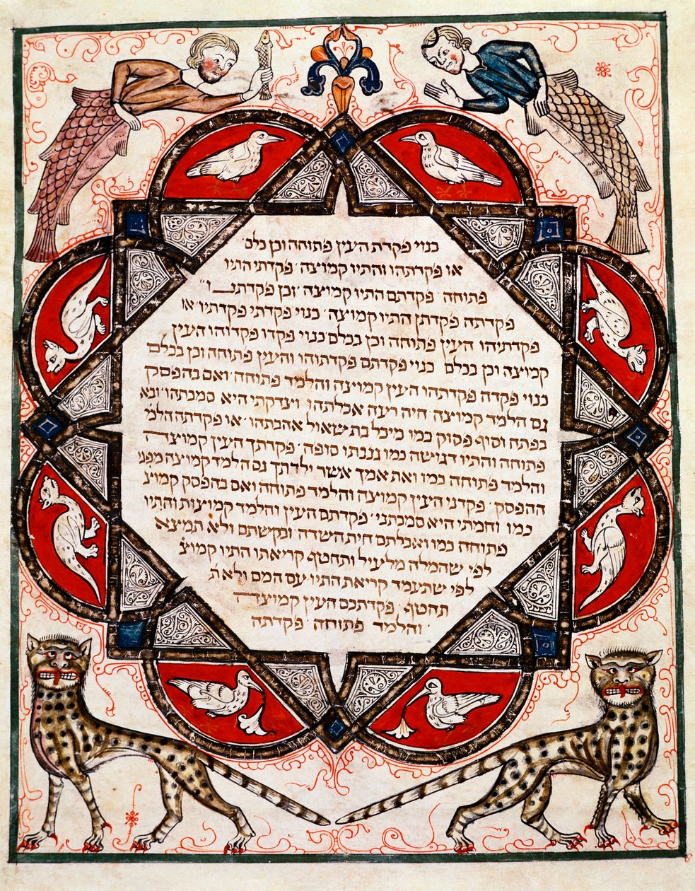 Illuminated Page of the Bible Cervara by Jewish School