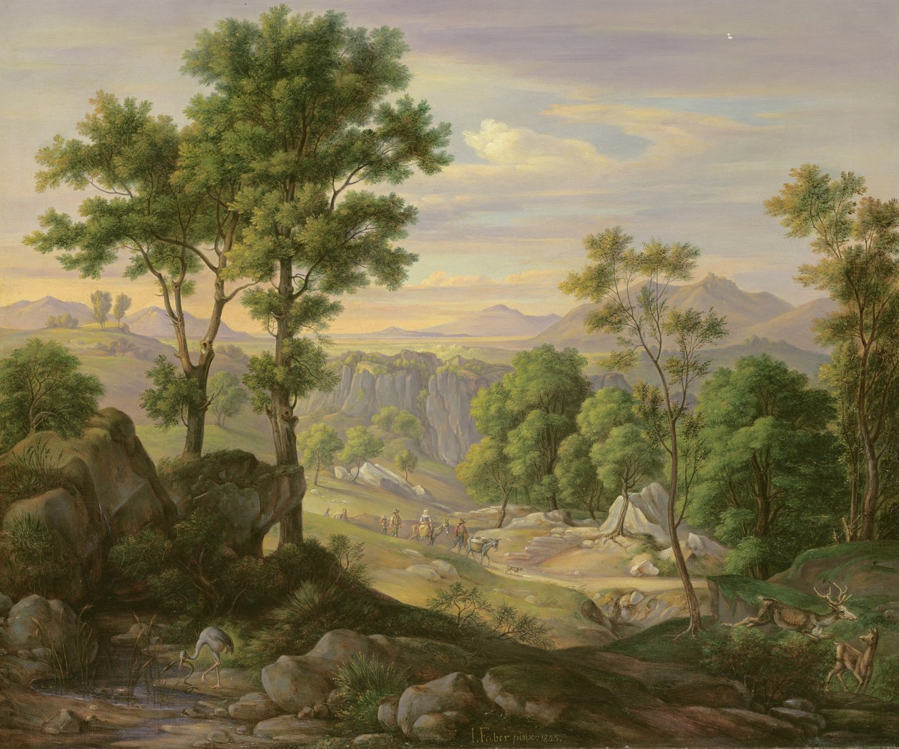 Italian Landscape, 1845 by Joachim Faber