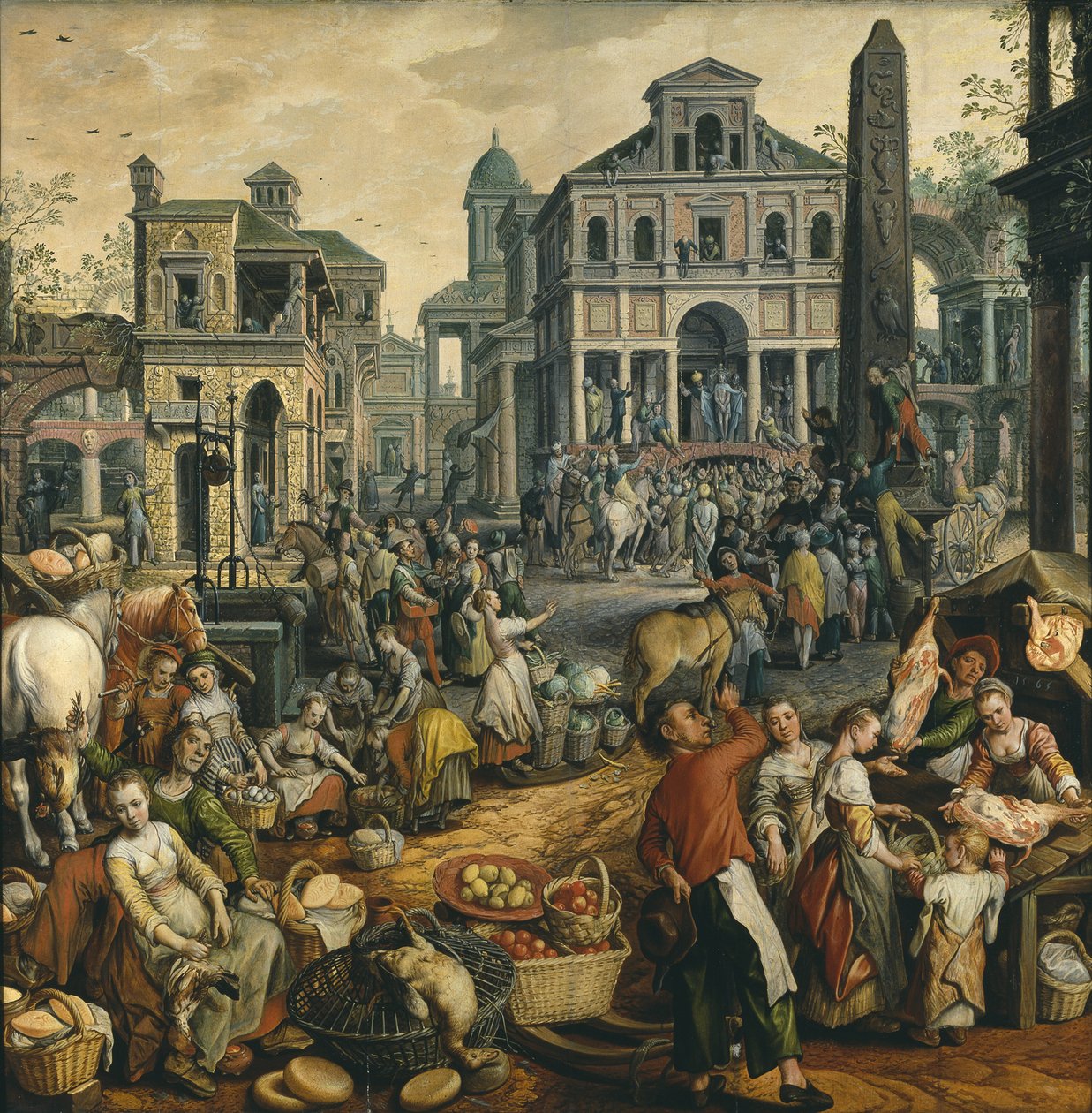 Market Scene with Ecce Homo by Joachim Beuckelaer