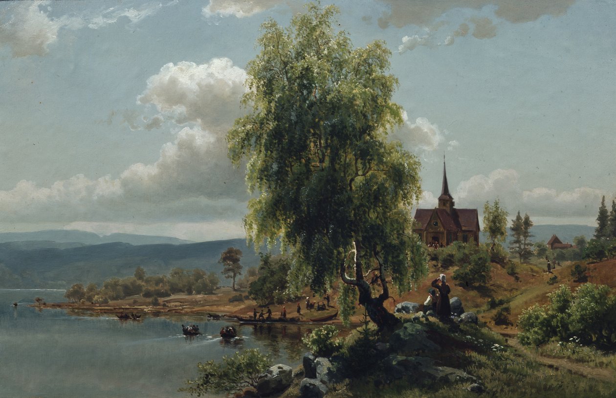 Church on the Fjord by Joachim Frich