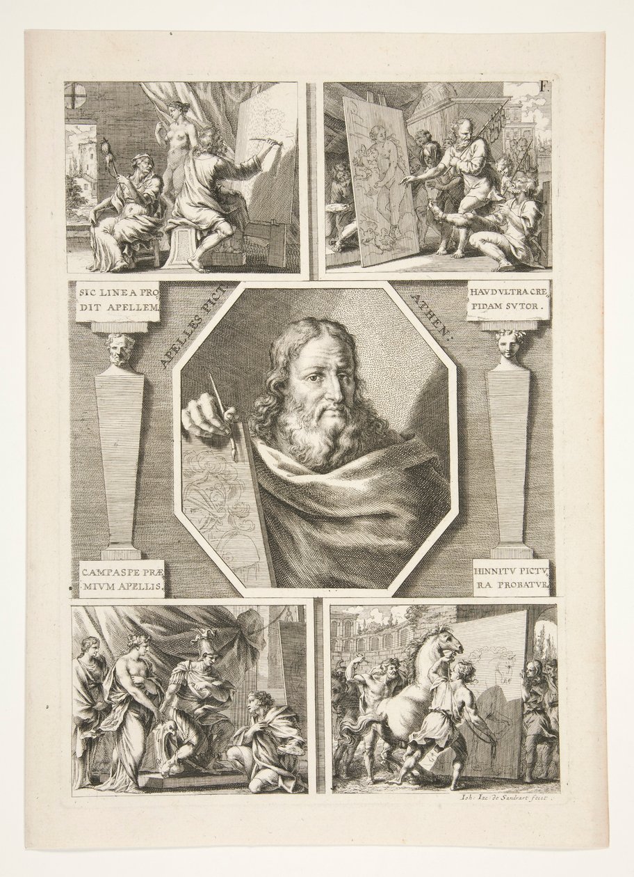 Portrait of Apelles and Four Scenes from the Life of Apelles by Joachim von Sandrart
