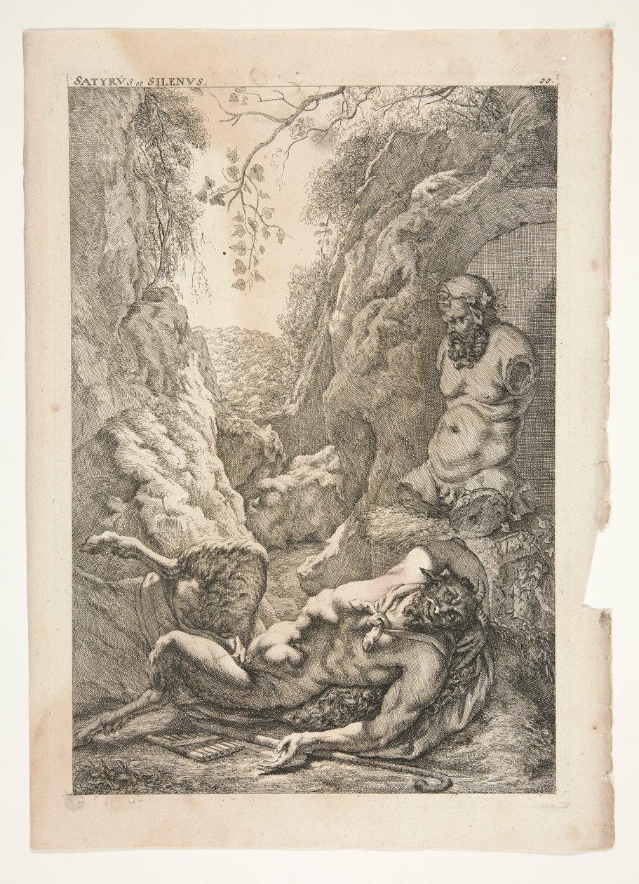 Satyr and Silenos, from Sculpturae Veteris Admirata by Joachim von Sandrart