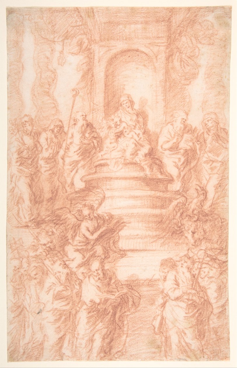 The Holy Kinship (Madonna and Child and St. John) with Prophets and Symbols of the Four Evangelists by Joachim von Sandrart