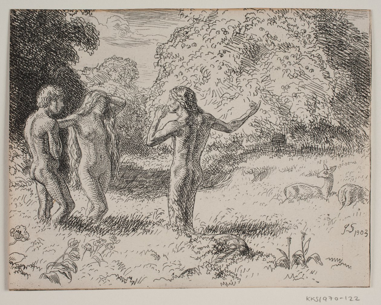 Adam and Eve Tempted by the Serpent by Joakim Frederik Skovgaard