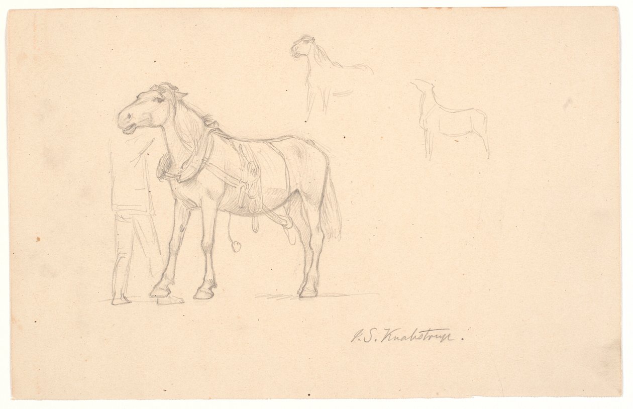 Three Studies of a Horse by Joakim Frederik Skovgaard