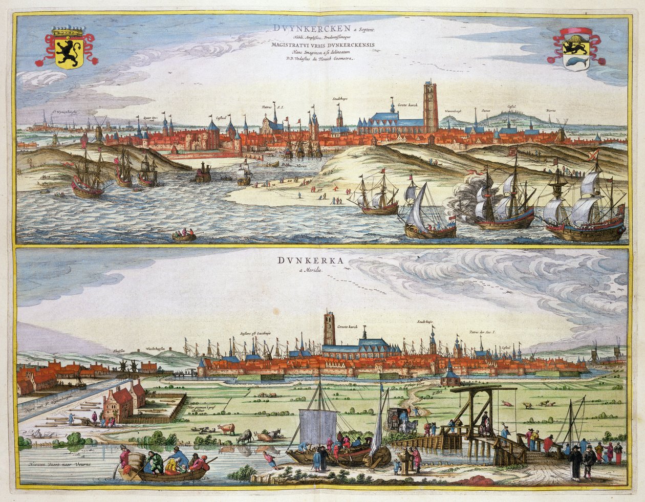 The City of Dunkirk during the Spanish occupation, published in Amsterdam by Joan Blaeu