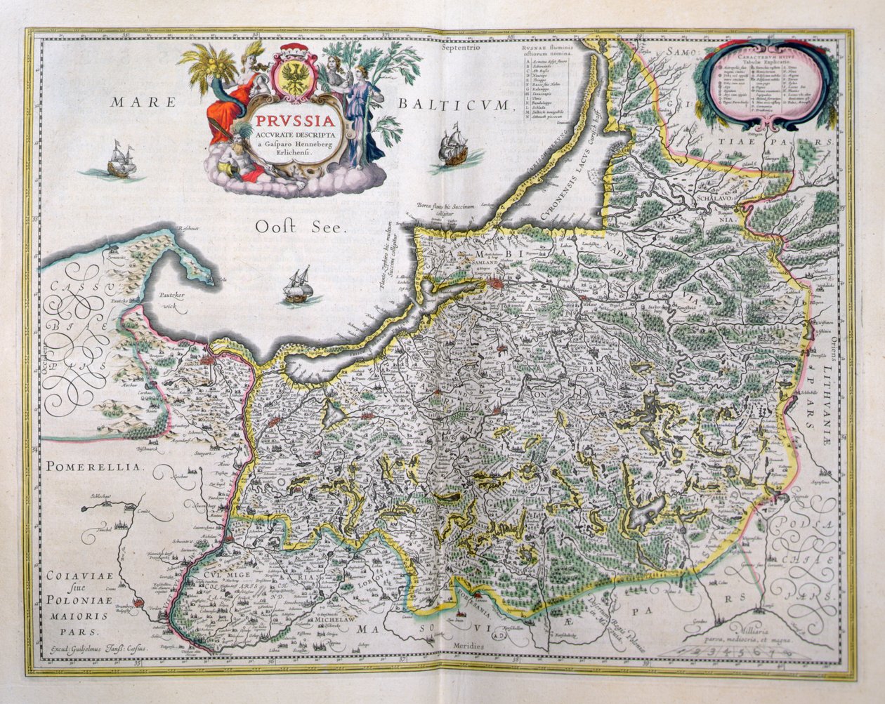 Map of East Prussia by Joan Blaeu