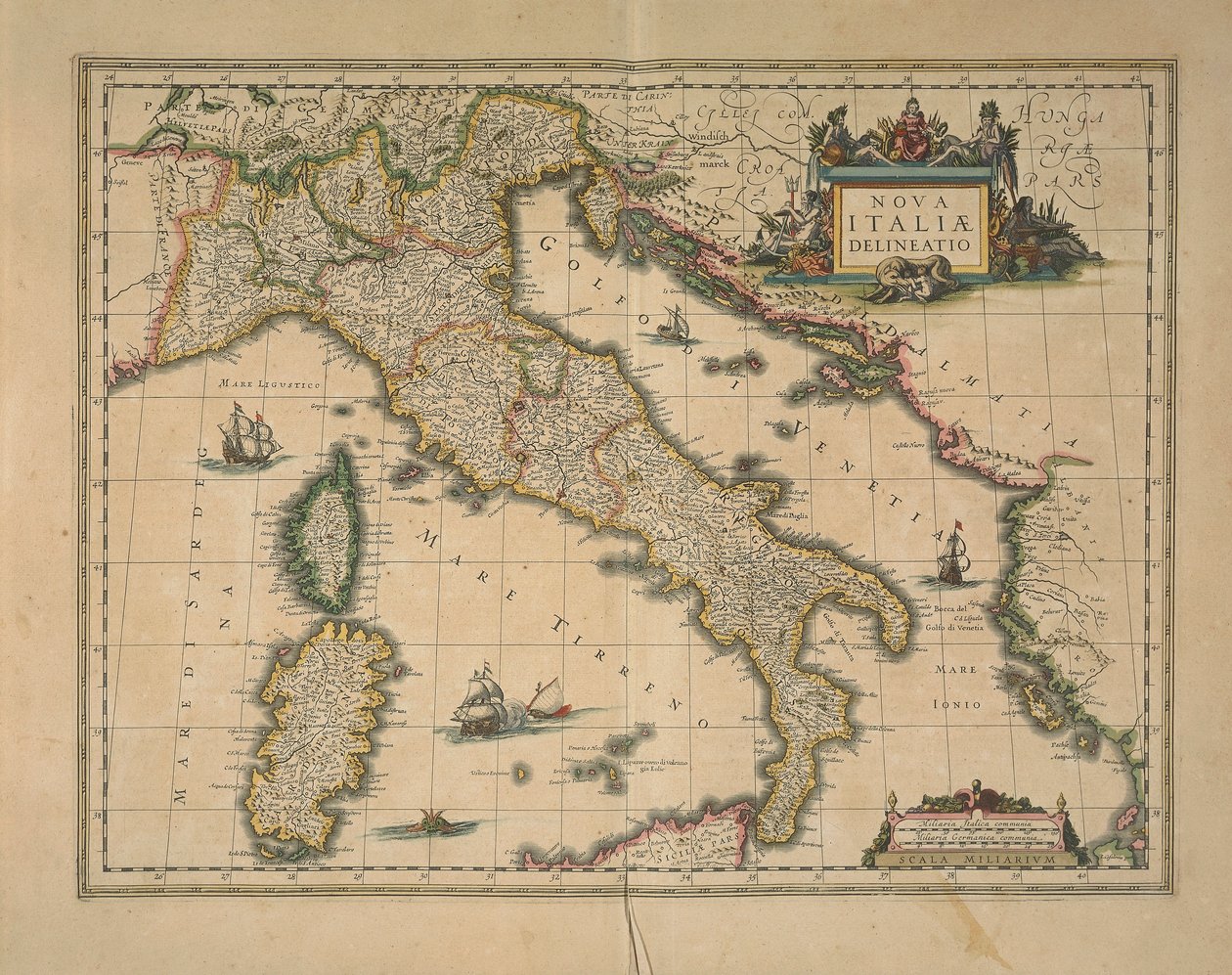 Map of Italy by Joan Blaeu