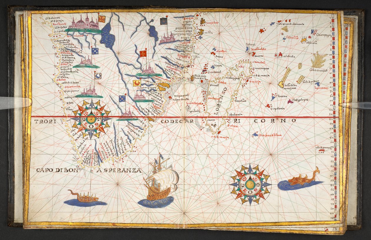A map of Africa, south of the equator, with part of the Indian Ocean, from 