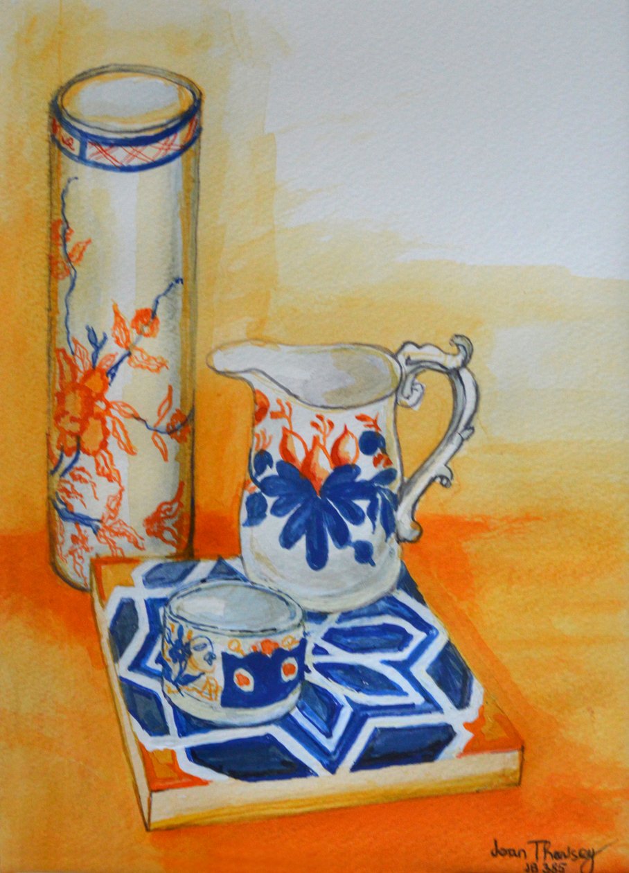 Chinese Bowl and Tile, 1999 by Joan Thewsey