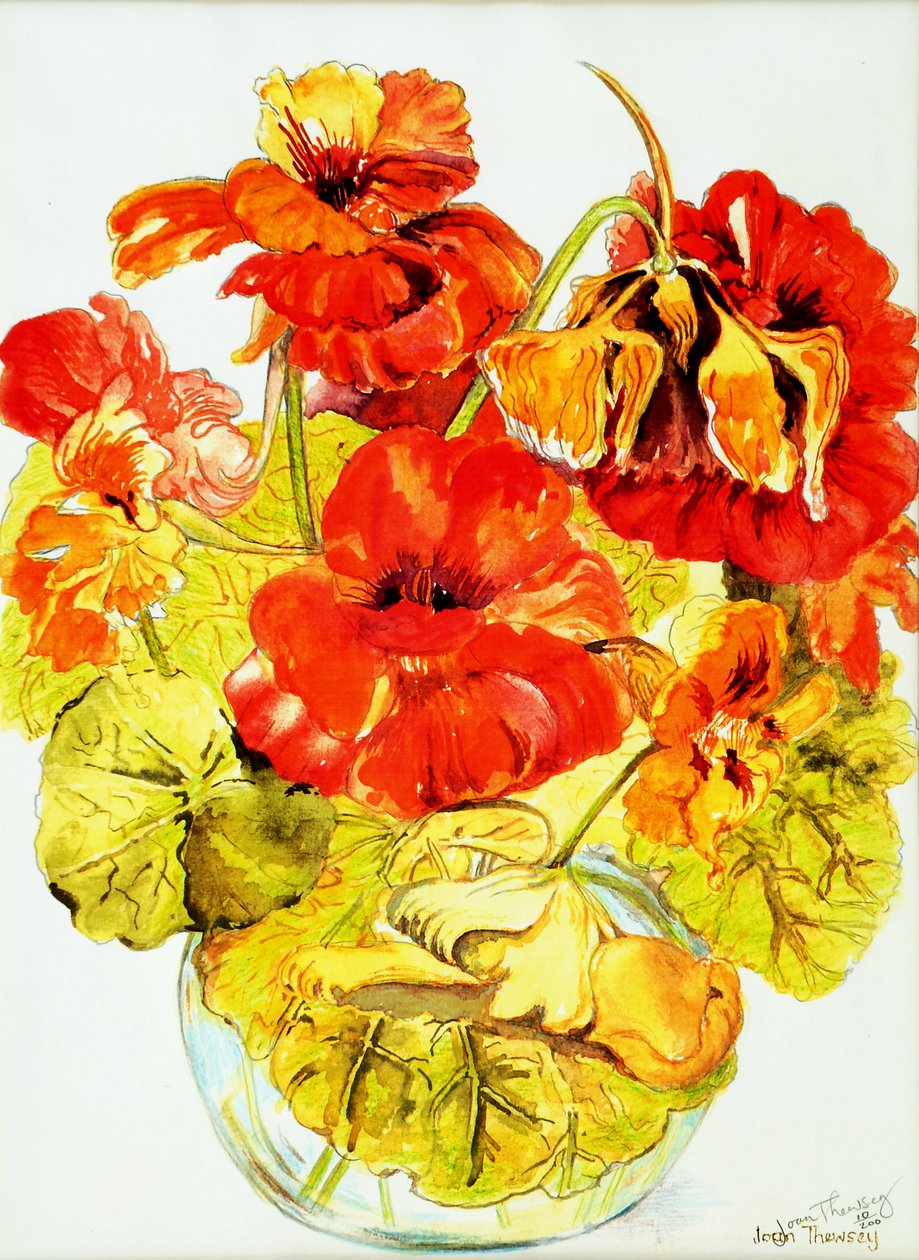 Nasturtiums, 2005 by Joan Thewsey