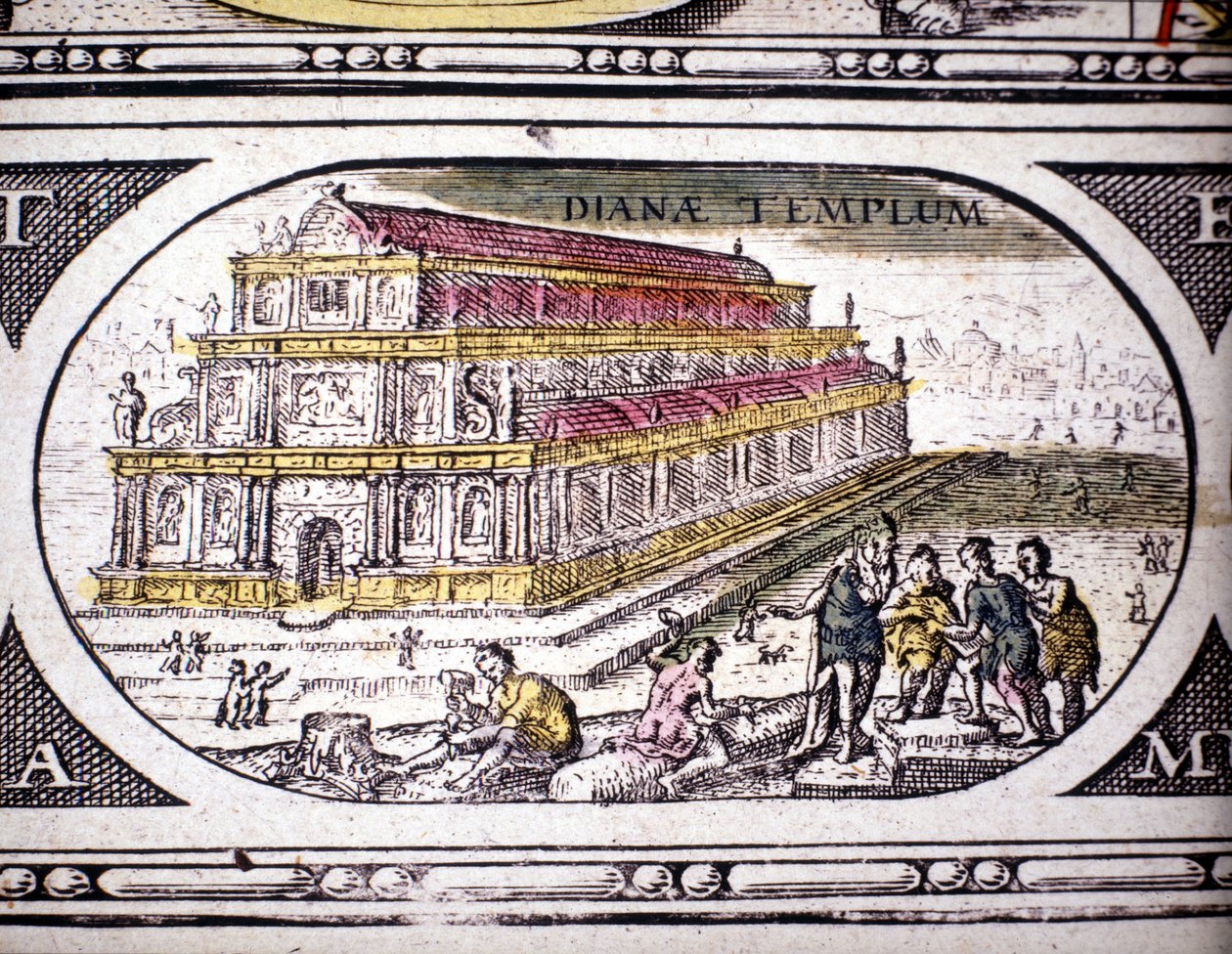 Representation of the Seven Wonders of Antiquity: the Temple of Diana (Artemis) in Ephesus. Atlas of Jansson Jannsonius, 1630 by Joannes Jansson