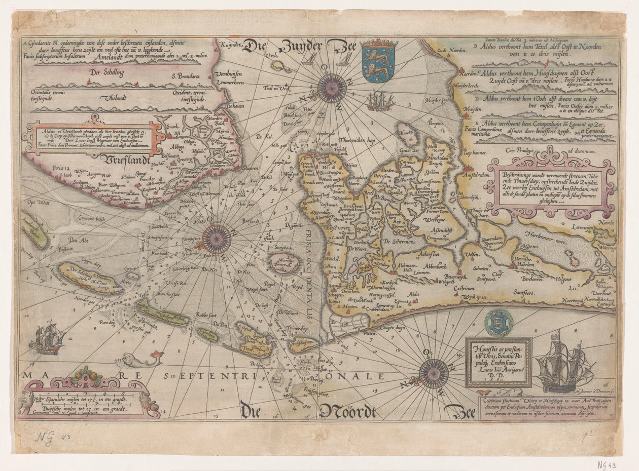 Map of the Vlie and the Marsdiep by Joannes van Doetechum (I)