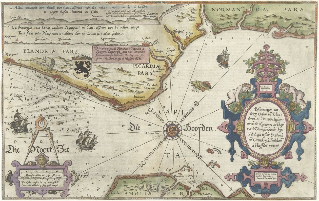 Map of the Coast of Flanders, Normandy and England by Joannes van Doetecum