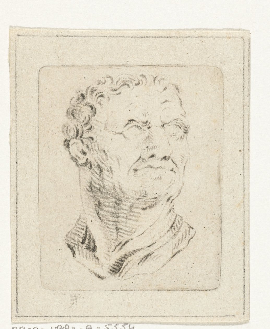 Bust of a Man Looking Up to the Right by Joannis Jacobus Bijlaert