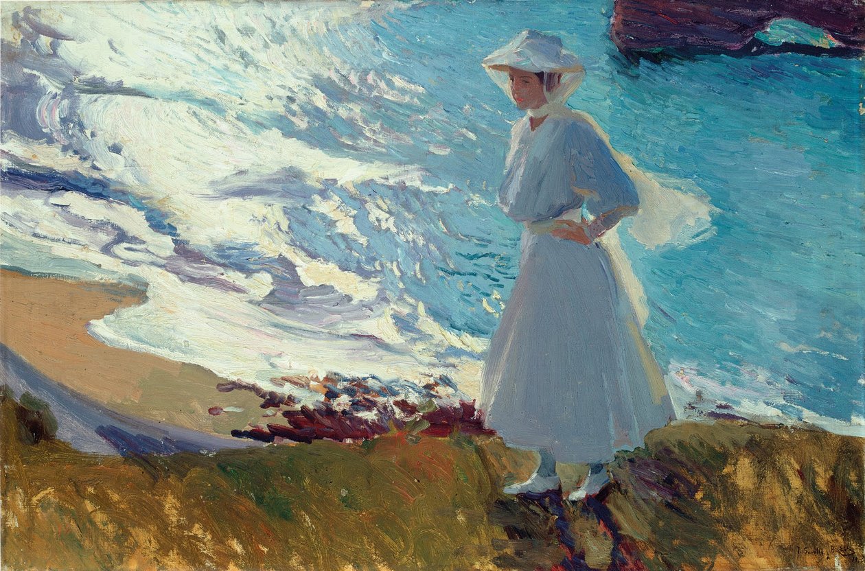 Maria on the Beach at Biarritz or Contre-jour by Joaquín Sorolla