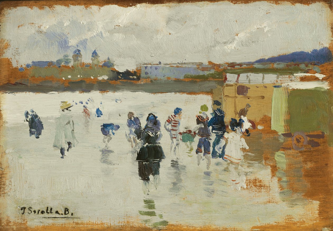 La Concha Beach, San Sebastián by Joaquín Sorolla