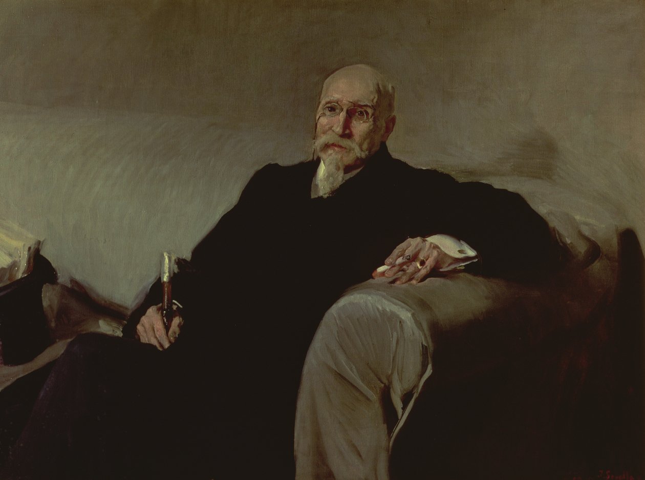 Portrait of Jose Echegaray y Eizaguire, Spanish Mathematician and Dramatist by Joaquin Sorolla y Bastida