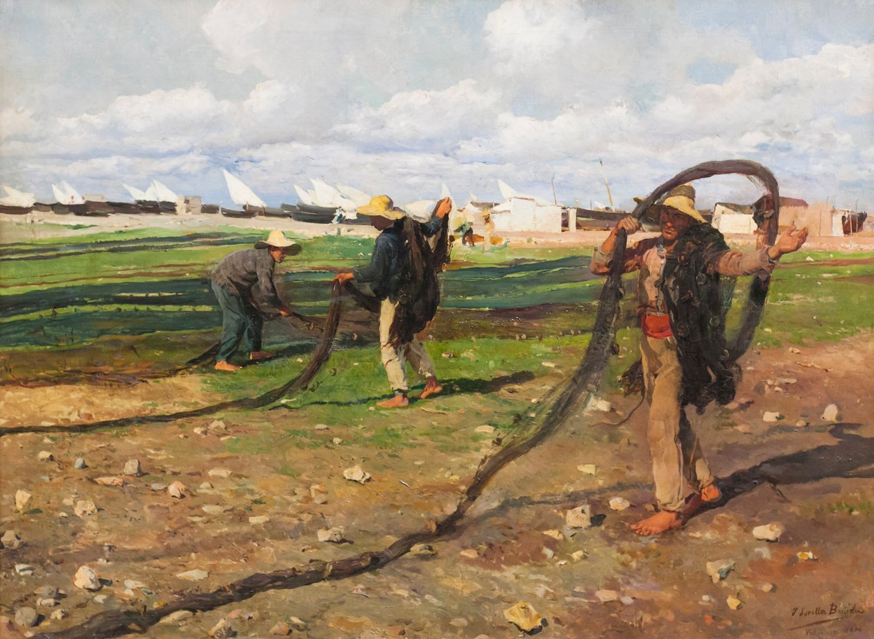 Pulling the Fishing Nets by Joaquin Sorolla y Bastida