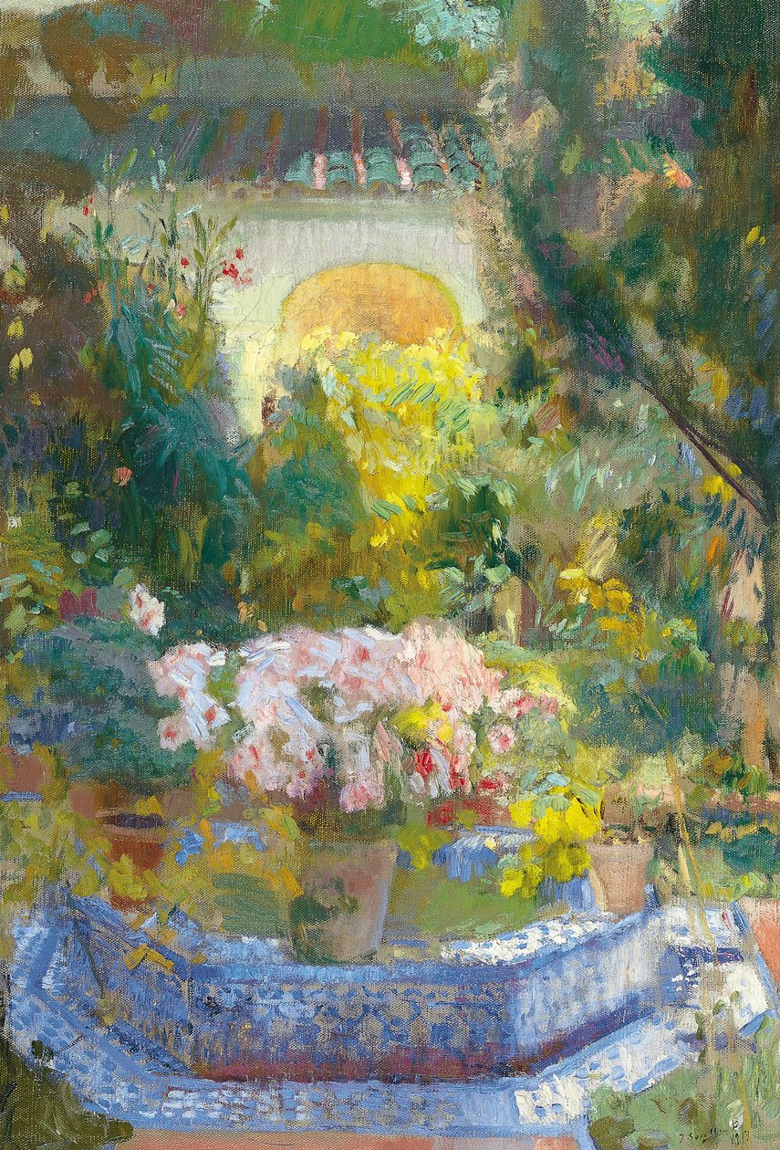 The Courtyard of the Sorolla House by Joaquin Sorolla y Bastida