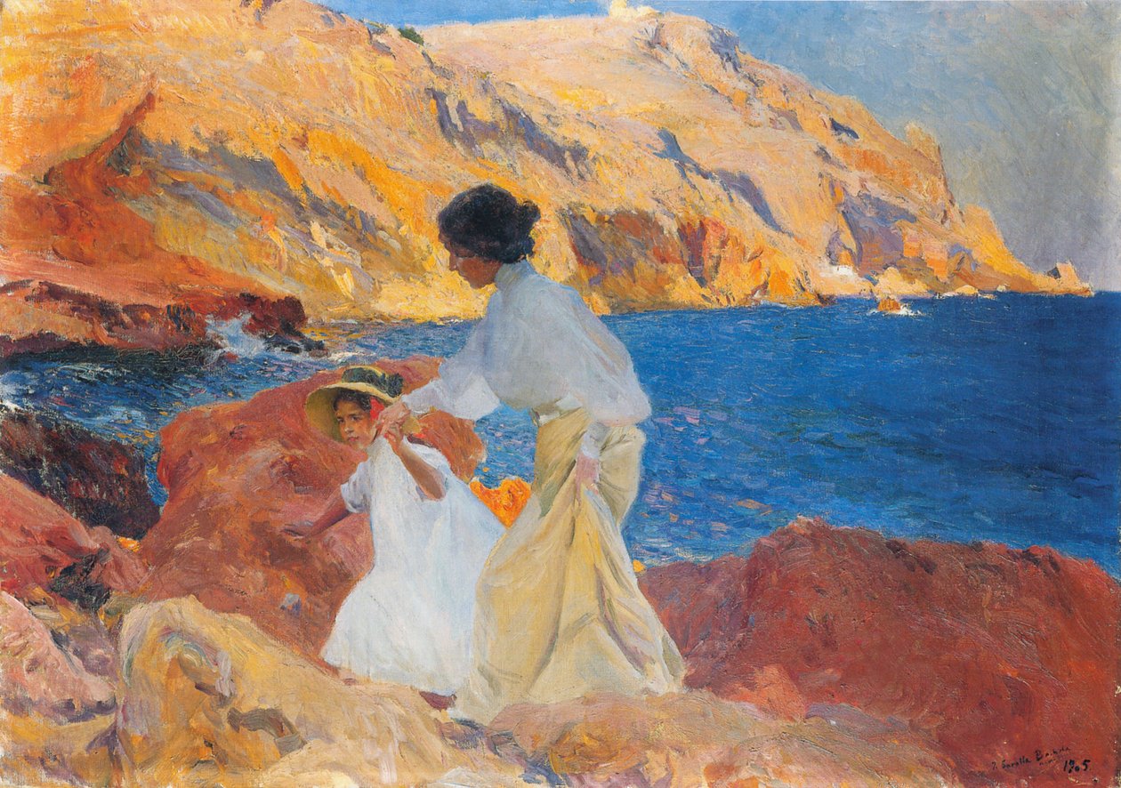 Clotilde and Elena on the Rocks by Joaquín Sorolla