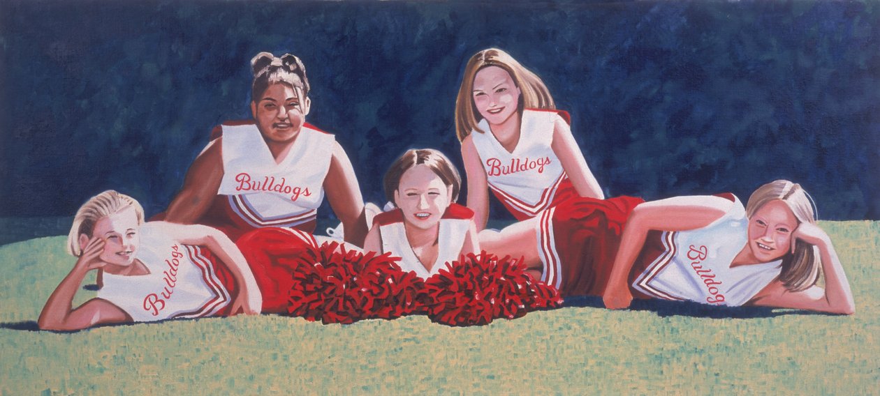Junior High School Cheerleaders on the Grass by Joe Heaps Nelson