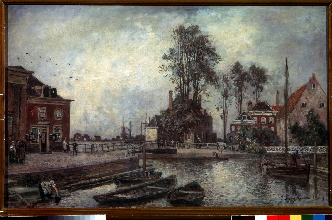 A Canal Embankment by Johan Barthold Jongkind