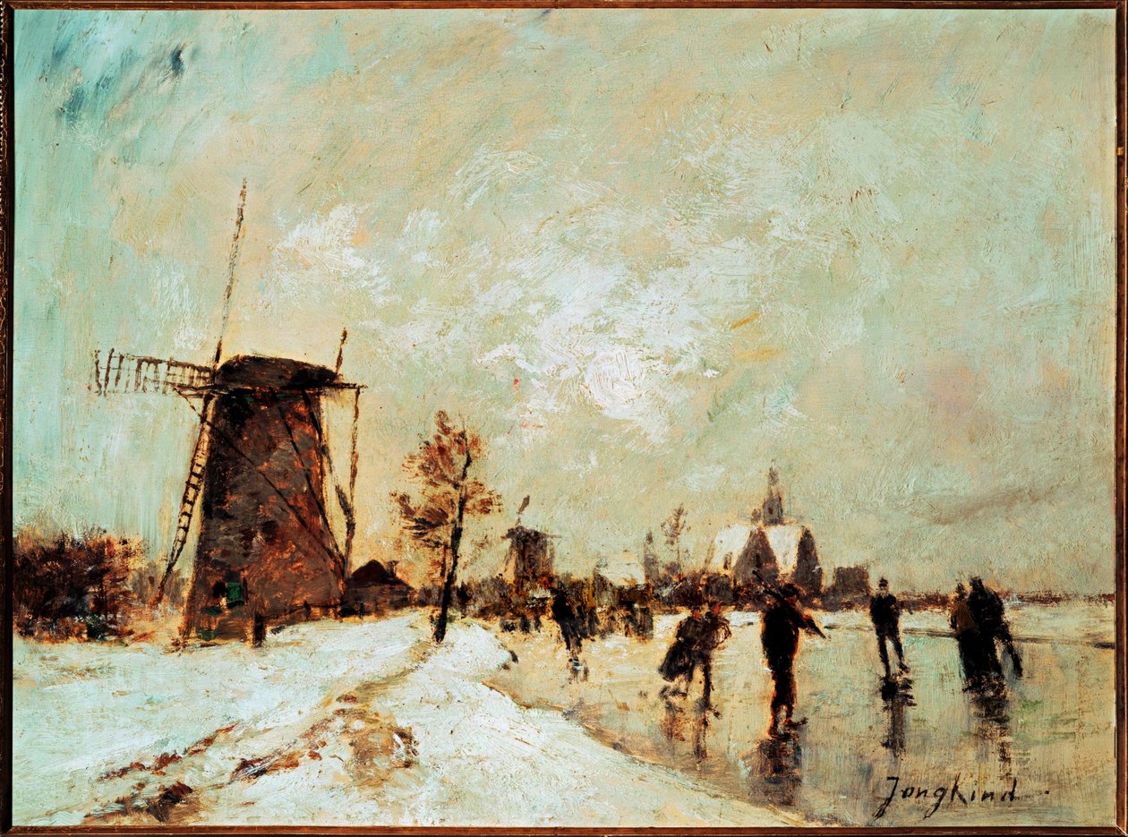 Skating in Holland by Johan-Barthold Jongkind