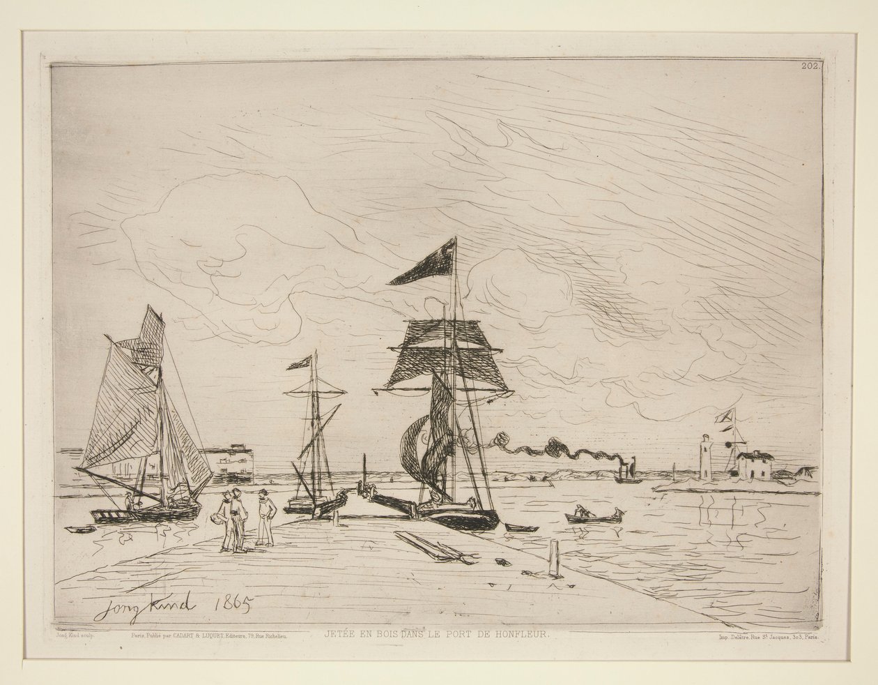 Wood Jetty in the Port of Honfleur by Johan Barthold Jongkind