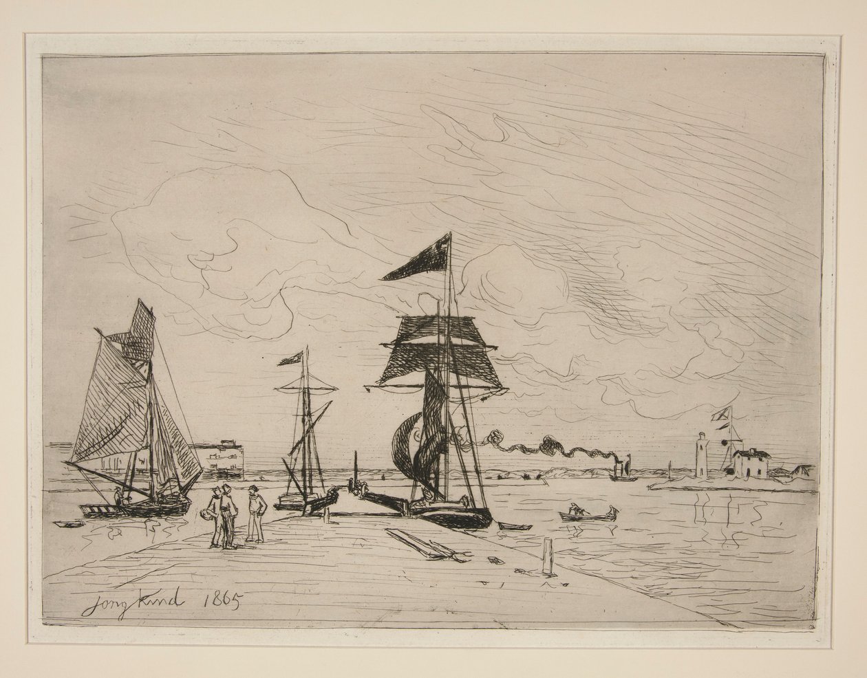 Wood Jetty in the Port of Honfleur by Johan Barthold Jongkind